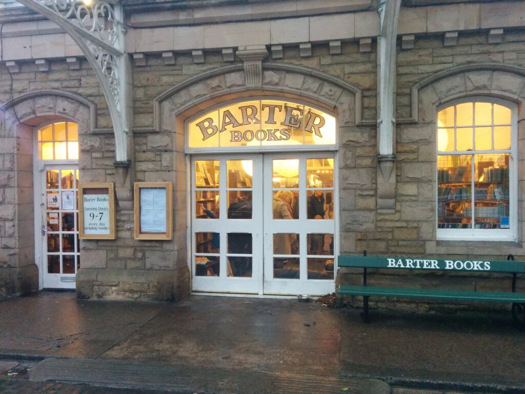 Exterior of Barter Books in Alnwick.