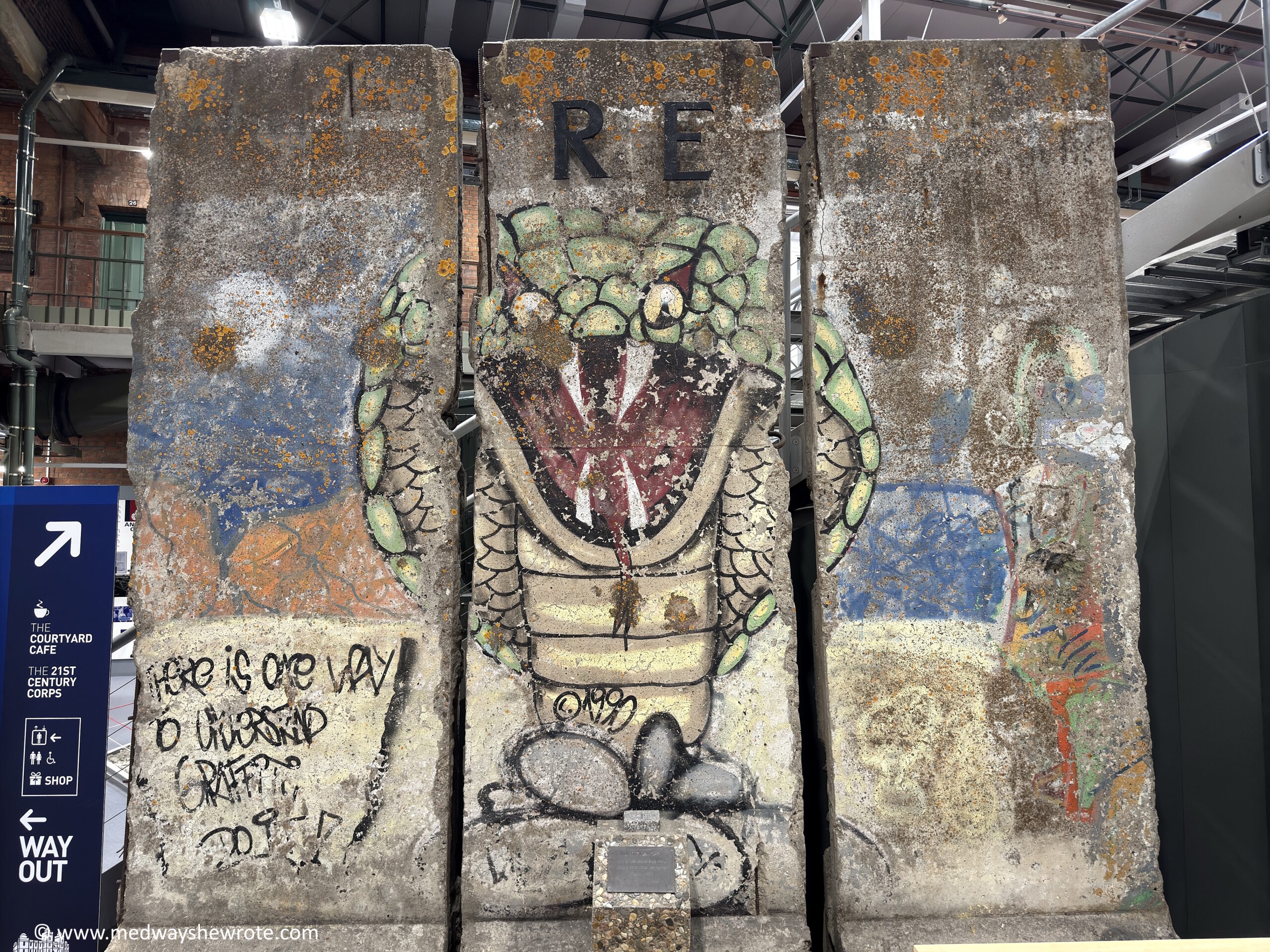 A piece of the Berlin Wall at the Royal Engineers Museum.