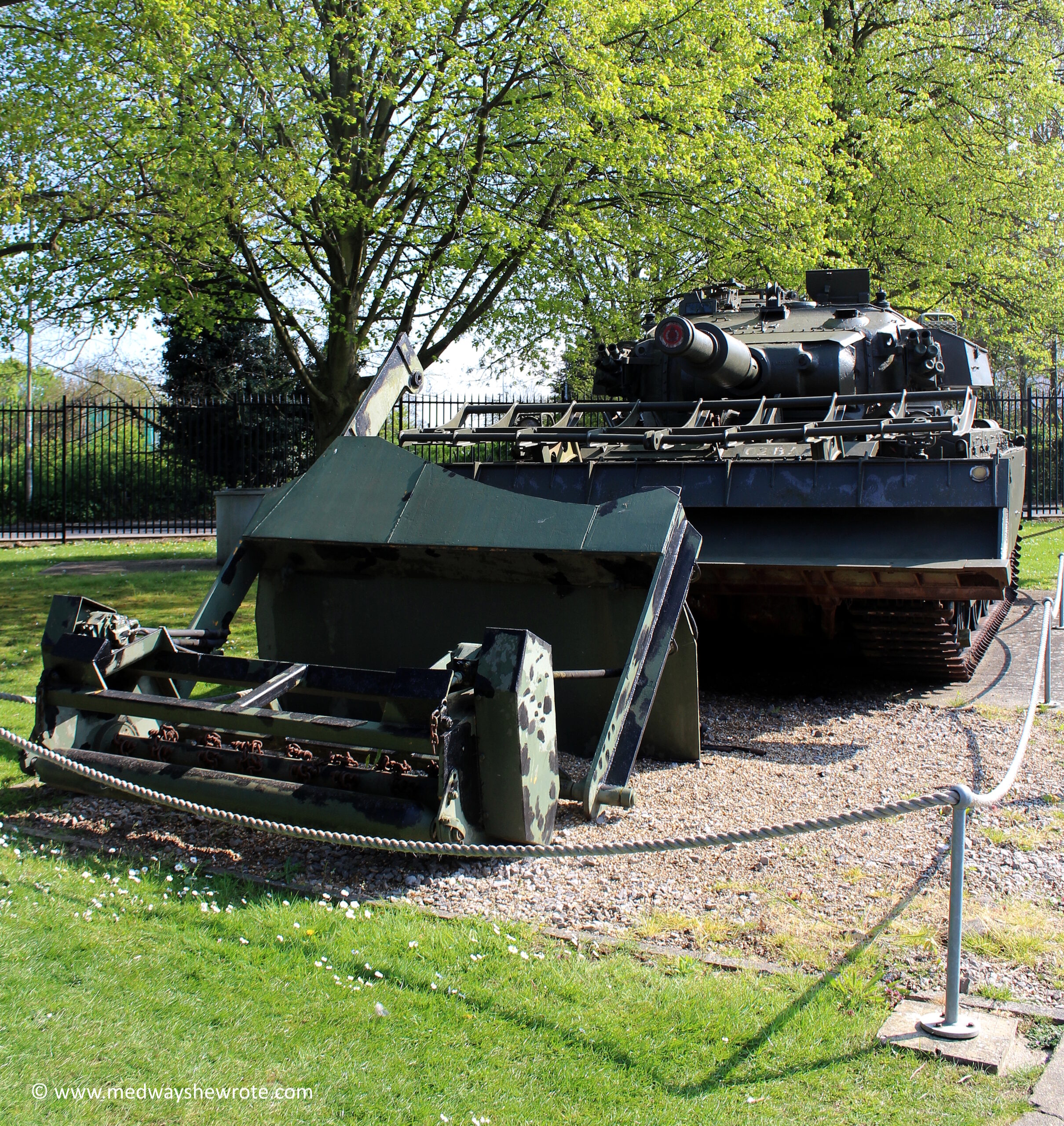 A Centurion AVRE in the grounds of the Royal Engineers Museum.