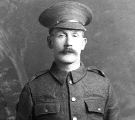 A black and white image of William Hackett VC.