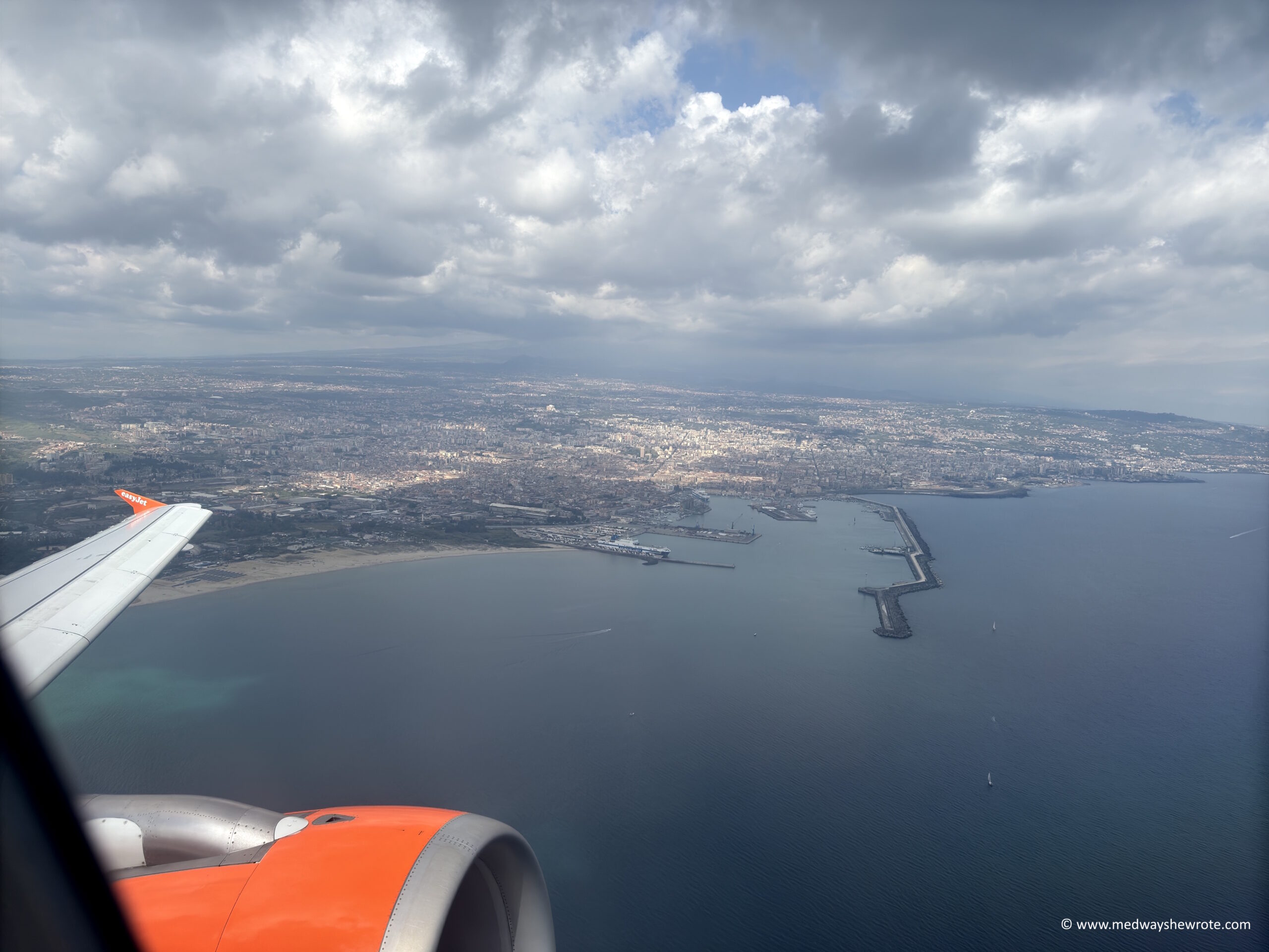 A view over Catania from the flight home.