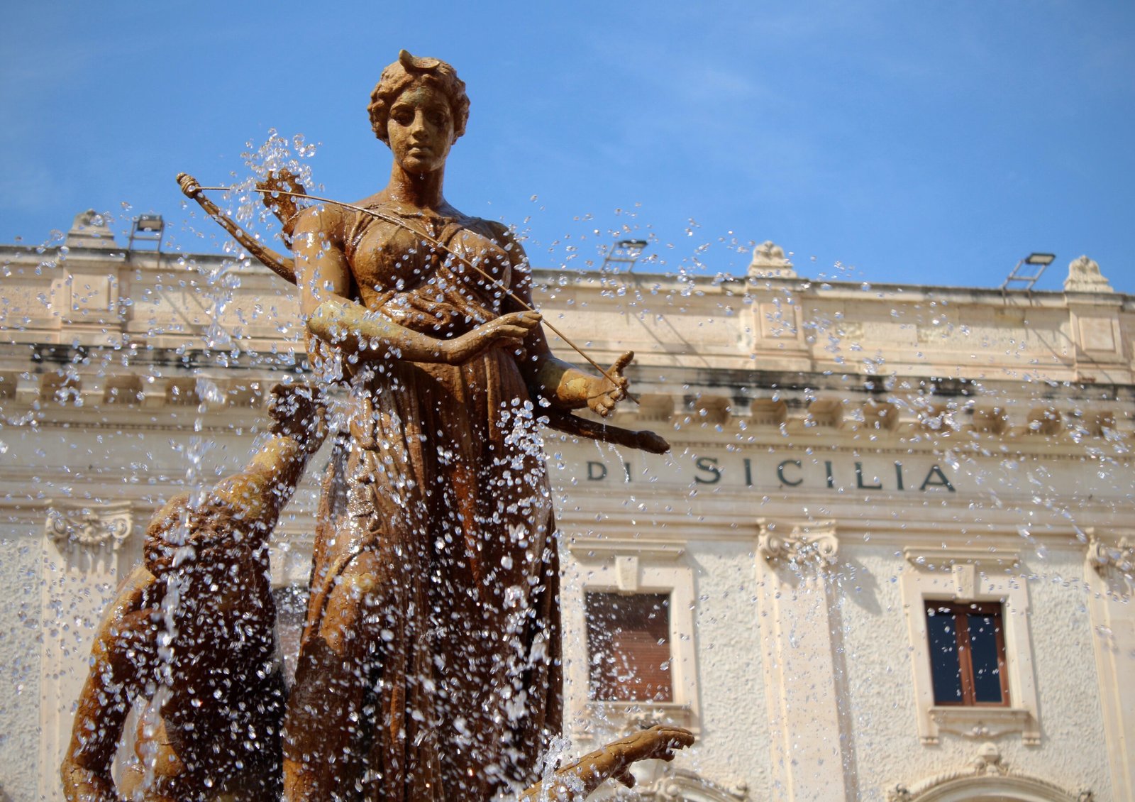 The Diana Fountain in Piazza Archimede in Ortigia.