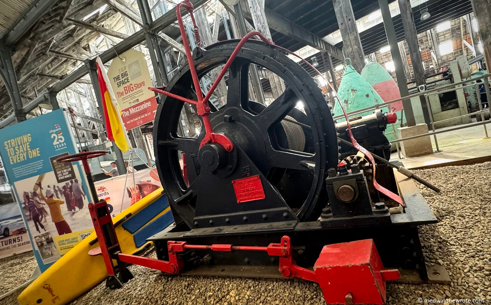 The Tynemouth electric winch, on display at Chatham Dockyard.